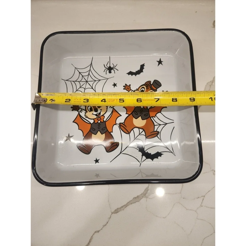 Disney Chip & Dale Halloween Bats Spider Webs Baking Casserole‎ Pan Dish 9